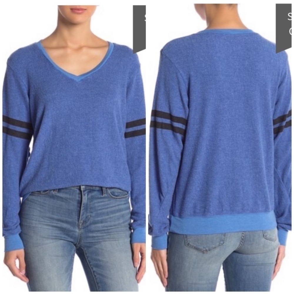 Wildfox | Essential Stripe V Neck Striped Pullover